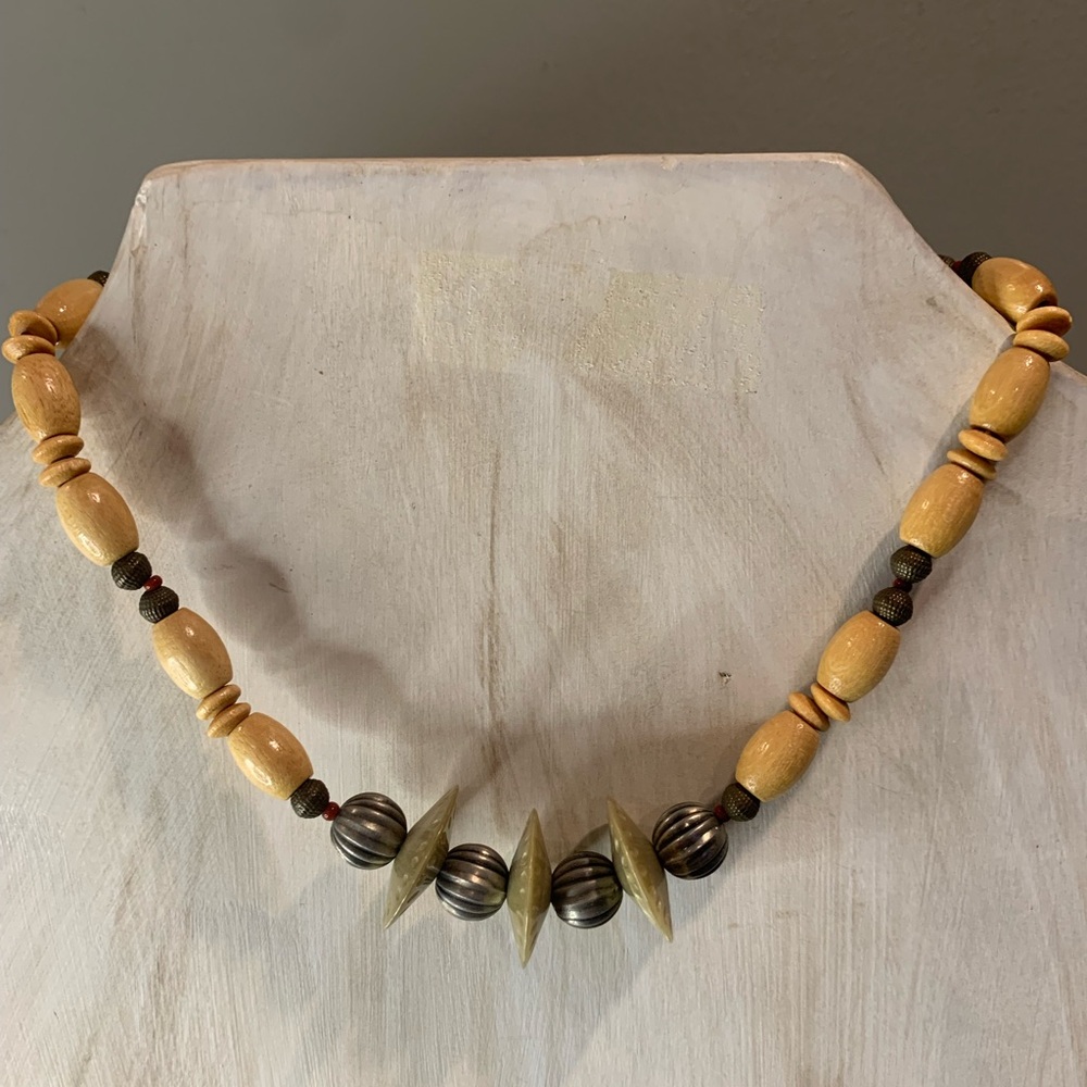 Elegant Wooden Bead Necklace